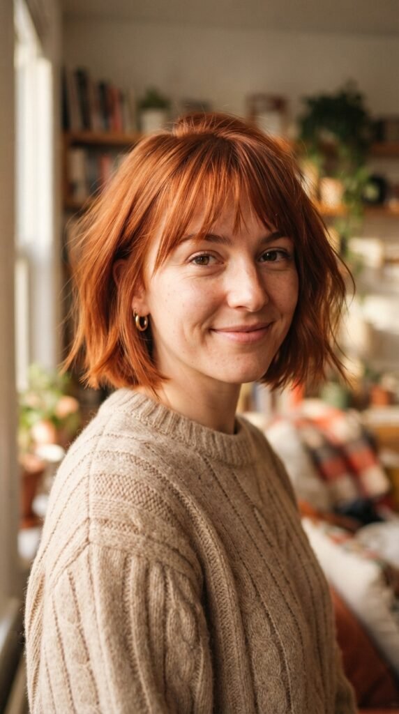 Copper French Bob Fall Hairstyles for Short Hair 2026 Hairstyle