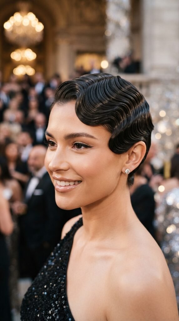 Vintage Finger Waves Pixie Fall Hairstyles for Short Hair 2026 Hairstyle