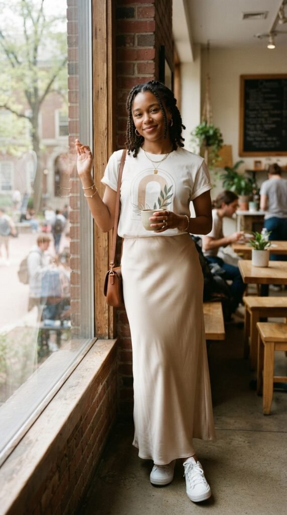 The Maxi Slip Skirt FDOC Outfit