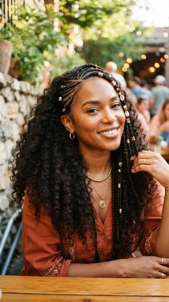 Bohemian Fulani Braids Side Part Hairstyles Black Women Idea