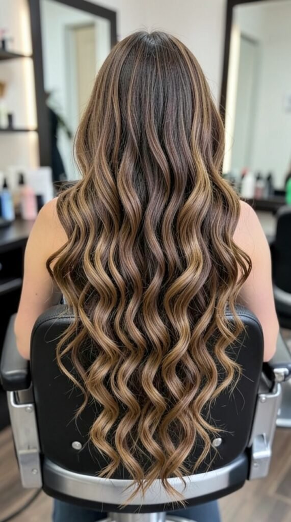 Soft Caramel Ombre Body Waves Hairstyle