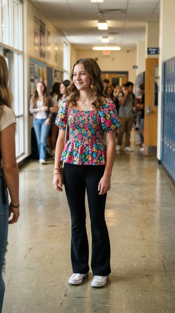 The Overall Dress and Striped Top Back to School Outfit