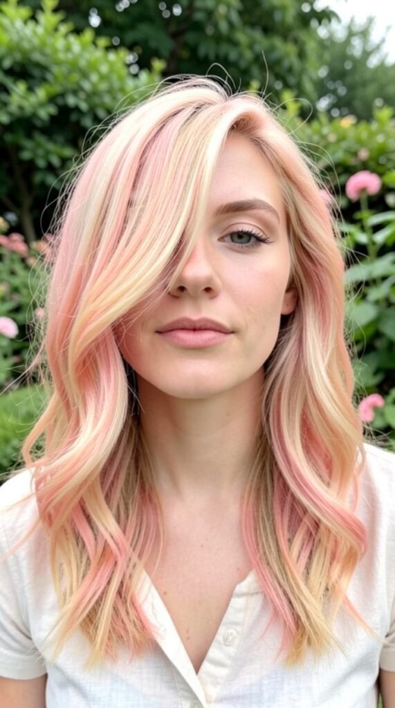 Soft Strawberry Blonde Balayage Hairstyle