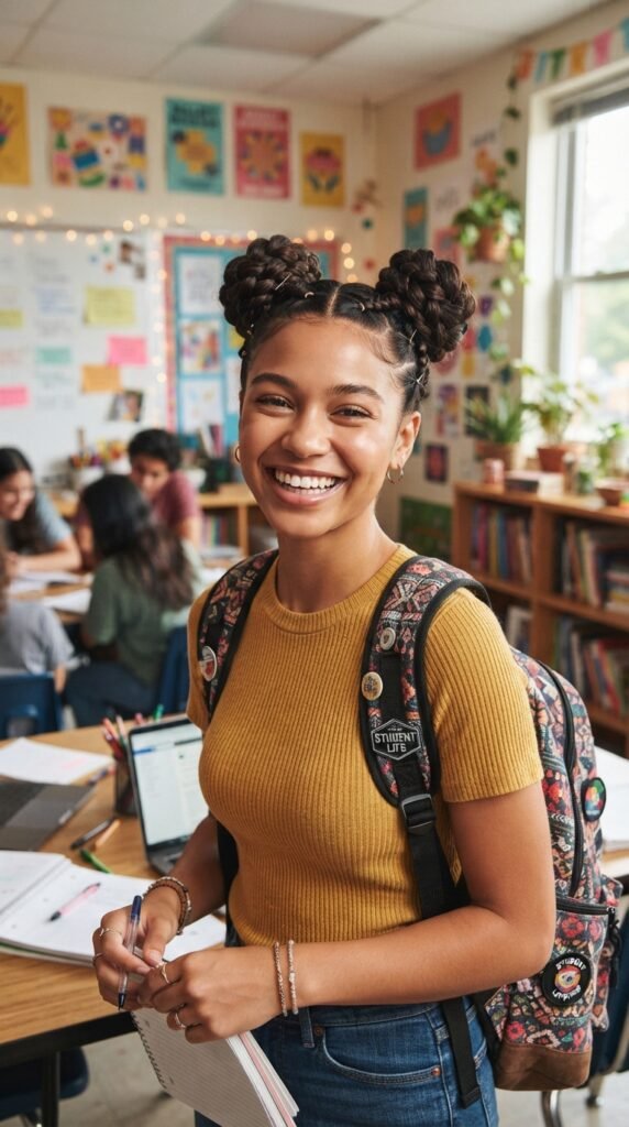Braided Space Buns