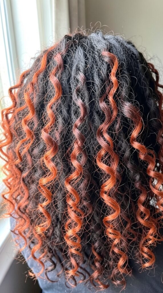 Copper Rust Accent Hair Lowlights Color Ideas Hairstyle