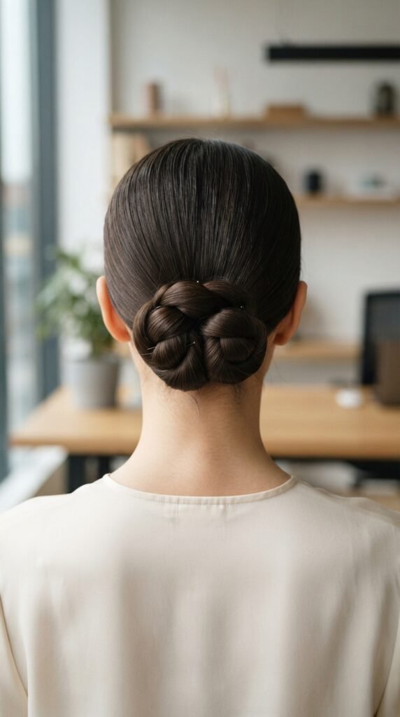 Double Knot Low Bun Fall Office Hairstyles 2026 Professional Hair