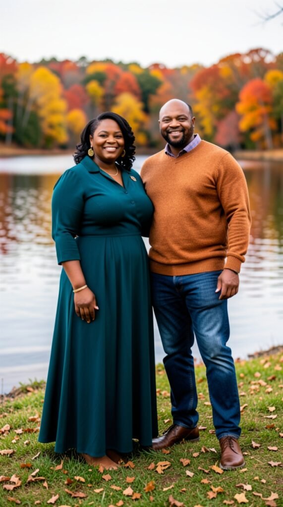 Deep Teal and Copper Family Photo Outfits Fall Color Scheme
Why It's Perfect