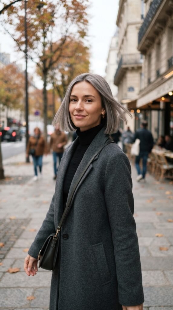 Smoky Ash Blond Blunt Crop Fall Hairstyles for Short Hair 2026 Hairstyle