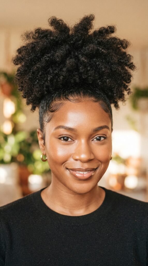 Curly High Puff Fall Office Hairstyles 2026 Professional Hair