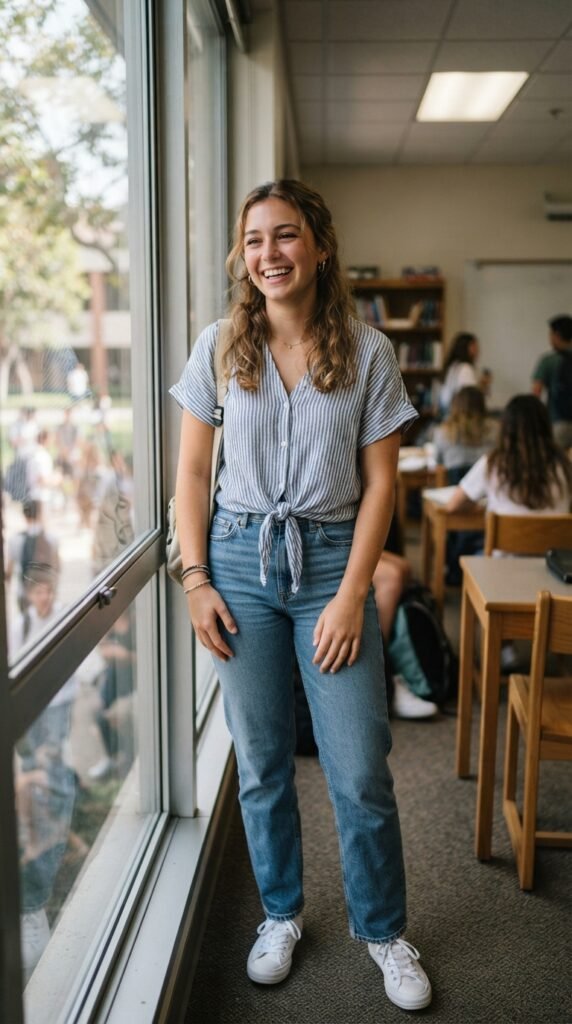The Cropped Cardigan and Skort Back to School Outfit