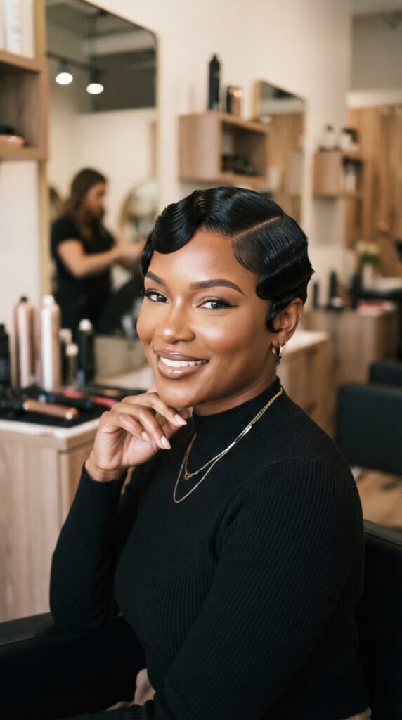 Finger Waves Pixie Side Part Hairstyles Black Women Idea