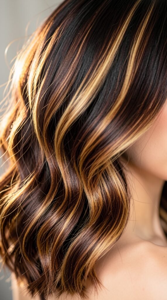 Honey Chestnut Blend Hair Lowlights Color Ideas Hairstyle