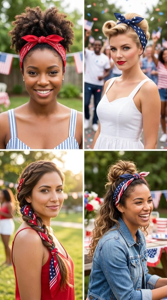 15 Most Beautiful 4th of July Hairstyles for Women Bandana Styles to Try