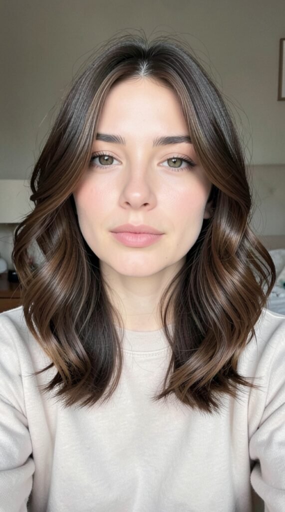 Chic Shoulder-Length Lob Body Waves Hairstyle