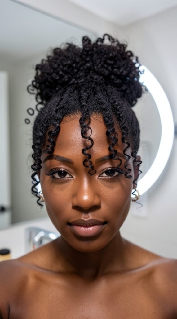 High Pineapple Puff Afro Hairstyle
