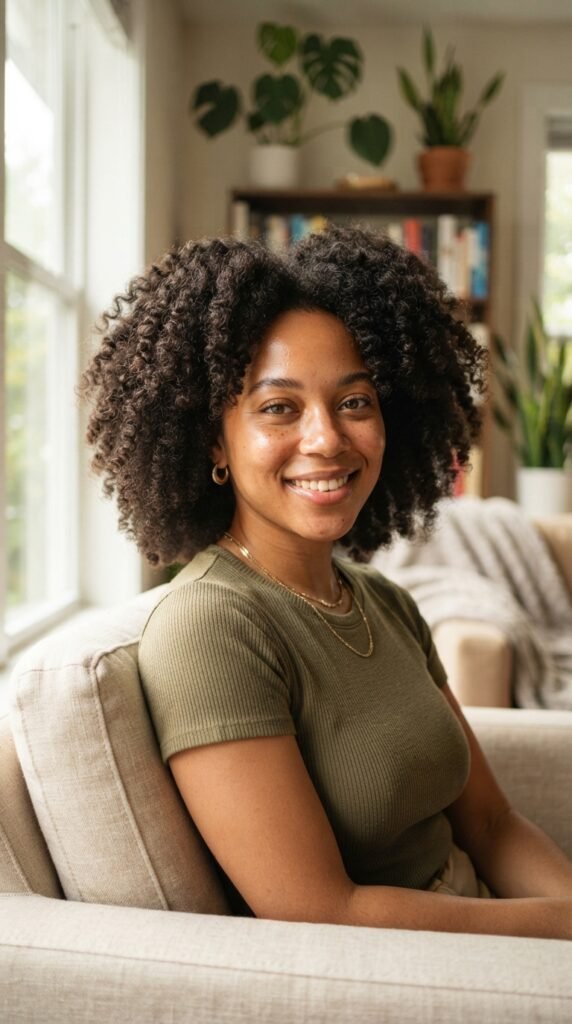 Defined Twist-Out Afro Hairstyle