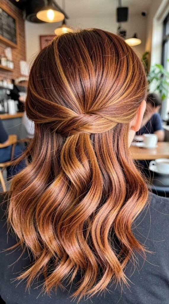 Spiced Cinnamon Auburn Hair Lowlights Color Ideas Hairstyle
