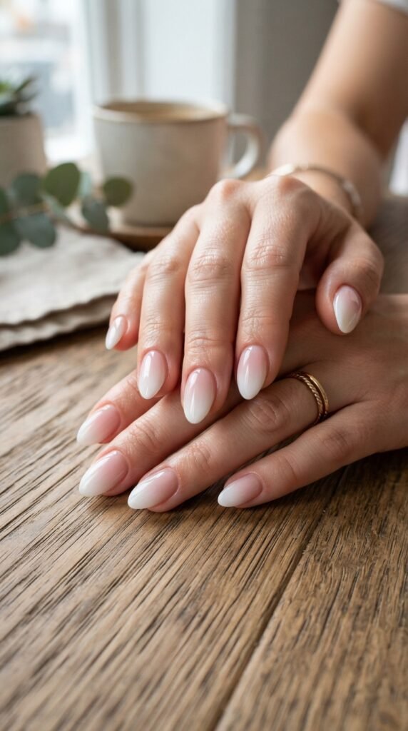 Soft Ombre Baby Boomer Nails