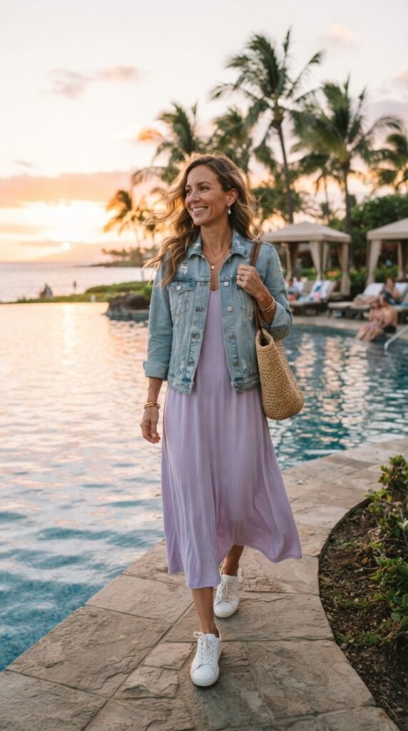 Sleeveless Knit Top with Linen Trousers