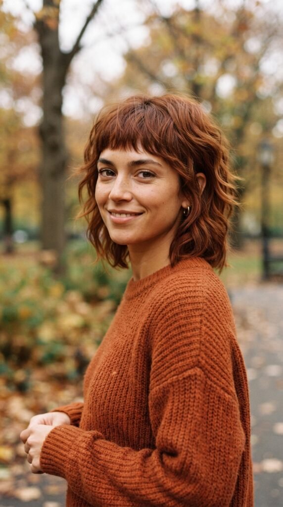 Cinnamon Spice Shag Fall Hairstyles for Short Hair 2026 Hairstyle