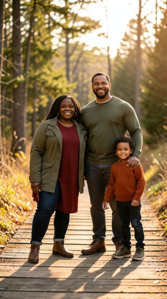 Rust Spice and Olive Green Family Photo Outfits Fall Color Scheme