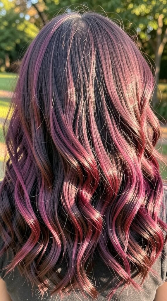 Rich Mahogany Plum Hair Lowlights Color Ideas Hairstyle