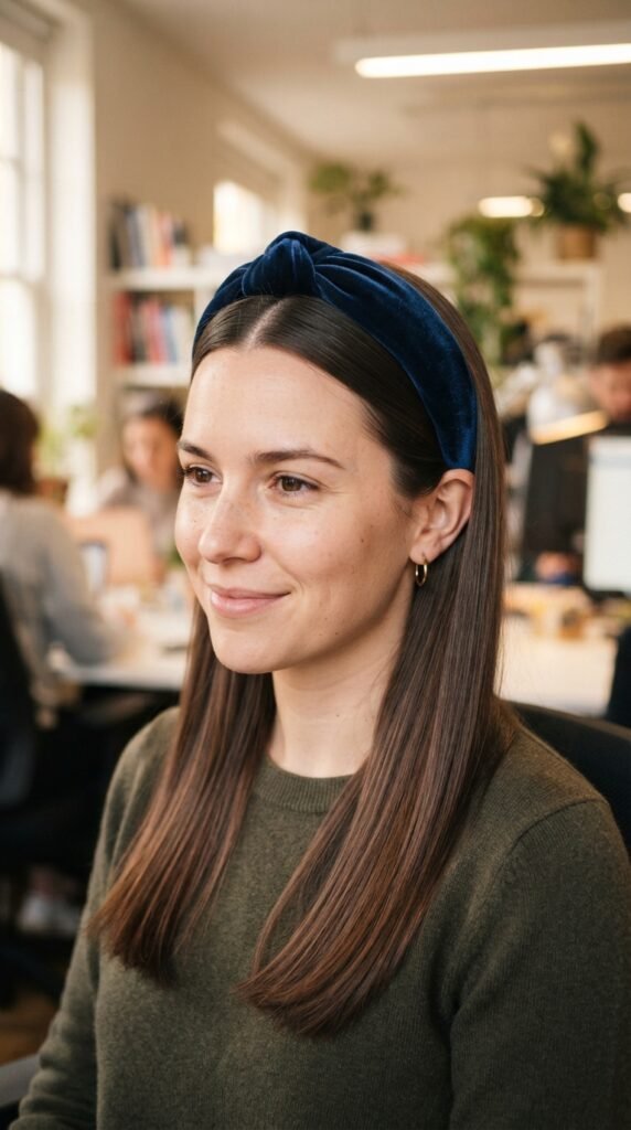 Padded Velvet Headband Fall Office Hairstyles 2026 Professional Hair