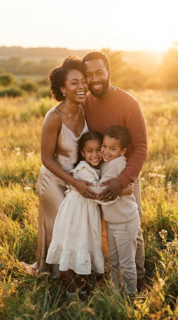 Terracotta and Champagne Silk Family Photo Outfits Fall Color Scheme