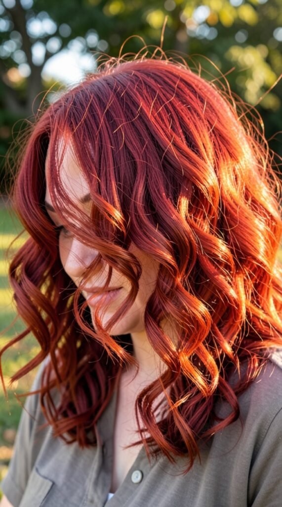 Fiery Auburn Copper Hair Colors Hairstyle
