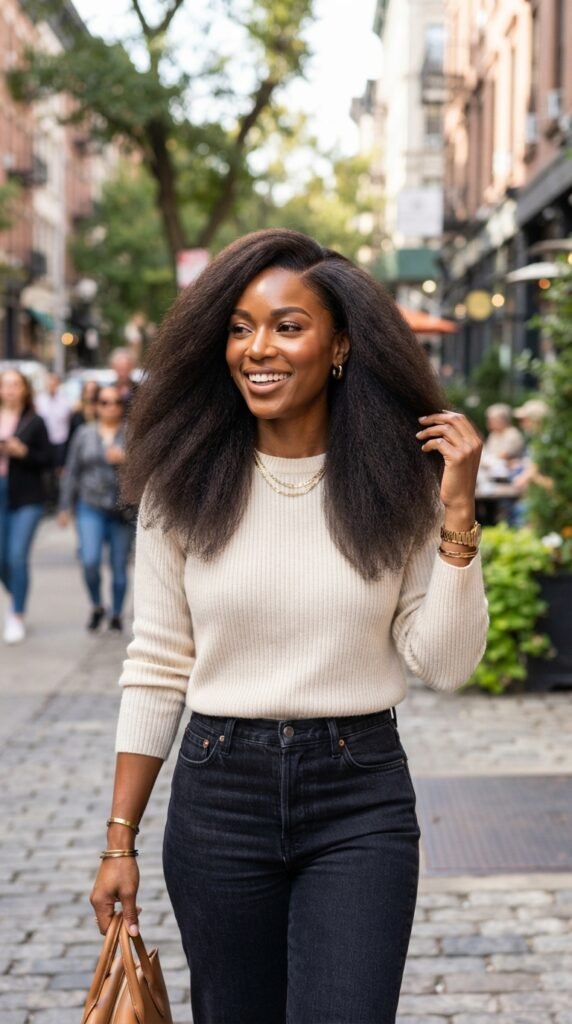 Kinky Straight Blowout Side Part Hairstyles Black Women Idea