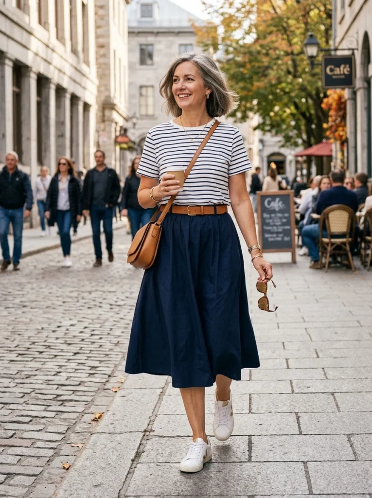 A-Line Midi Skirt and Tee