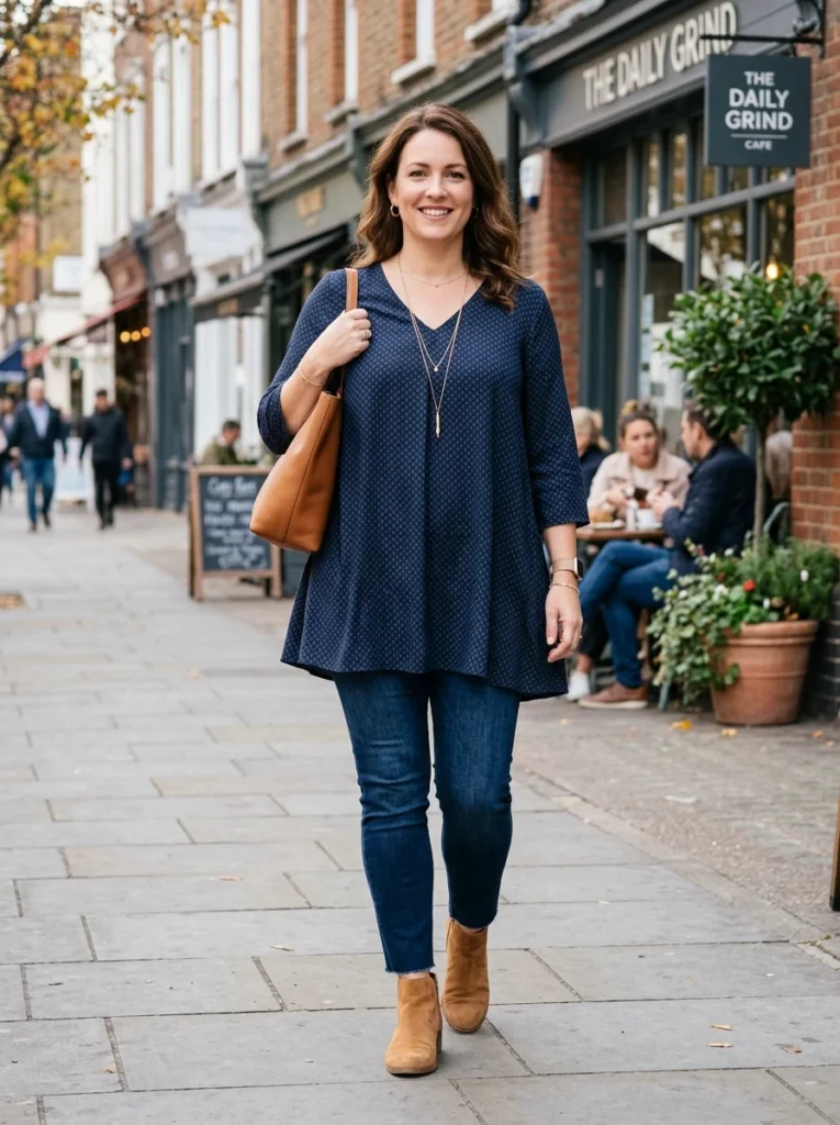  A-Line Tunic with Slim Jeans