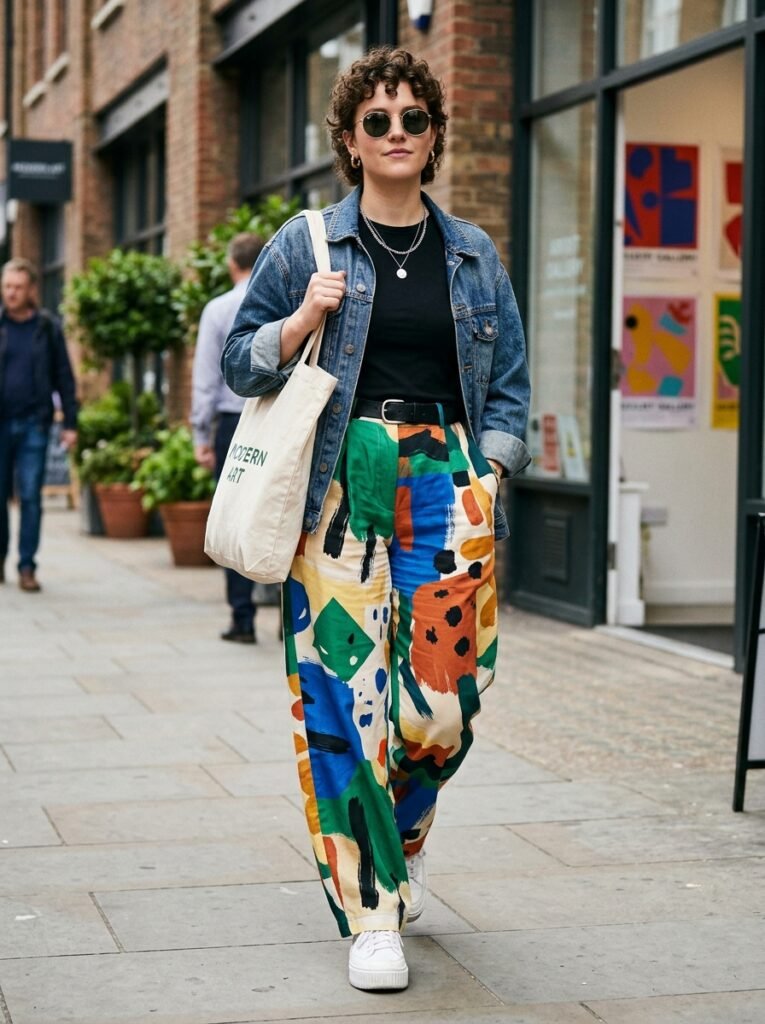 Abstract Art Print Pants