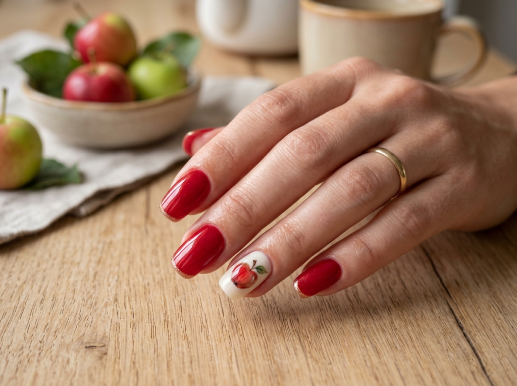 Apple Accent Nails