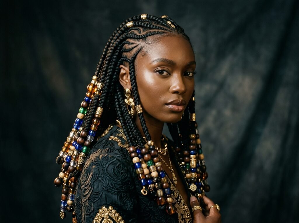 Beaded Braids Hairstyle