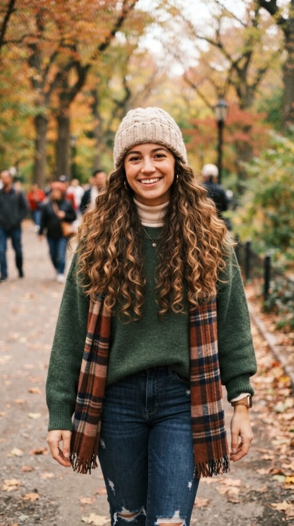Cozy Beanie and Curls Fall Hairstyles for Long Hair 2026 Hairstyle
