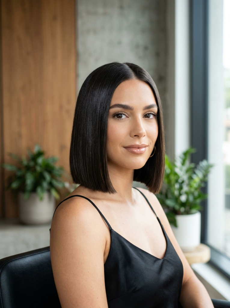 The Blunt Glass Hair Bob Hairstyle