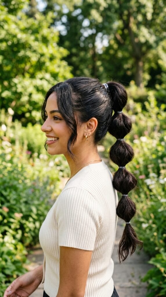 Bubble Ponytail Hairstyle