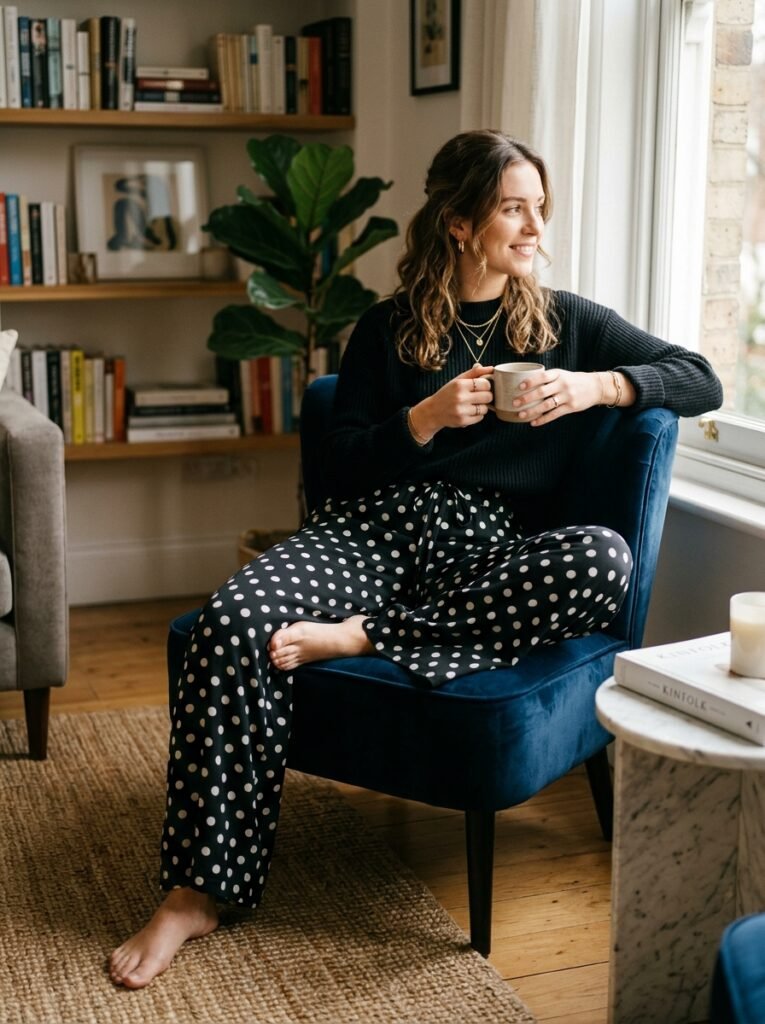 Chic Polka Dot Lounge Trousers