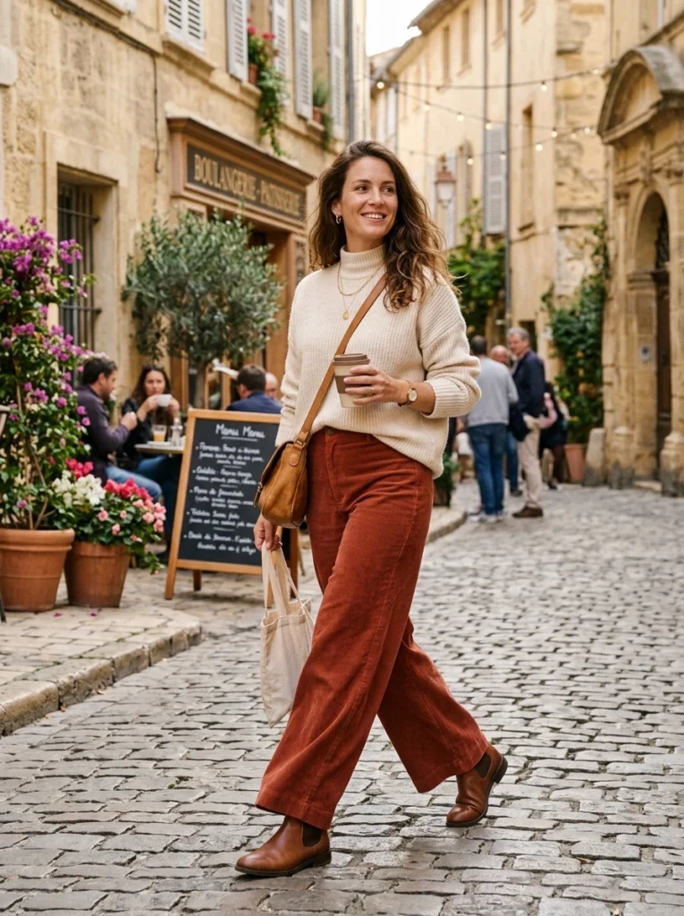  Chic and Relaxed Wide-Leg Corduroy Pants Look