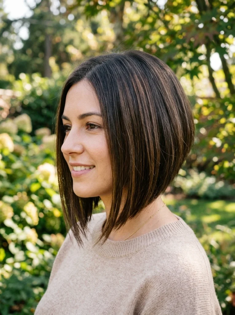 Chin-Length Angled Bob Cut