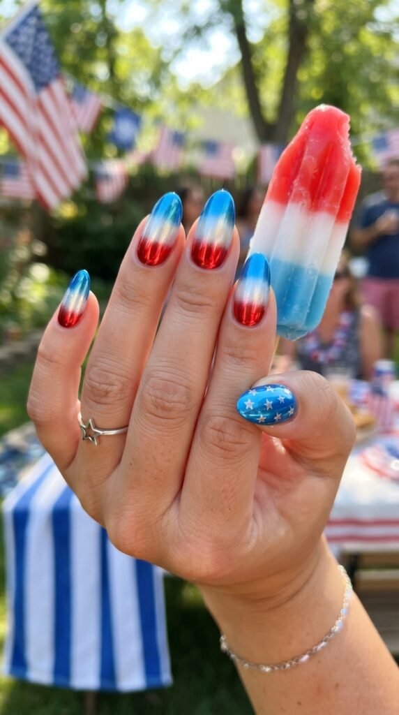 Chrome Finish Bomb Pop 4th Nails
