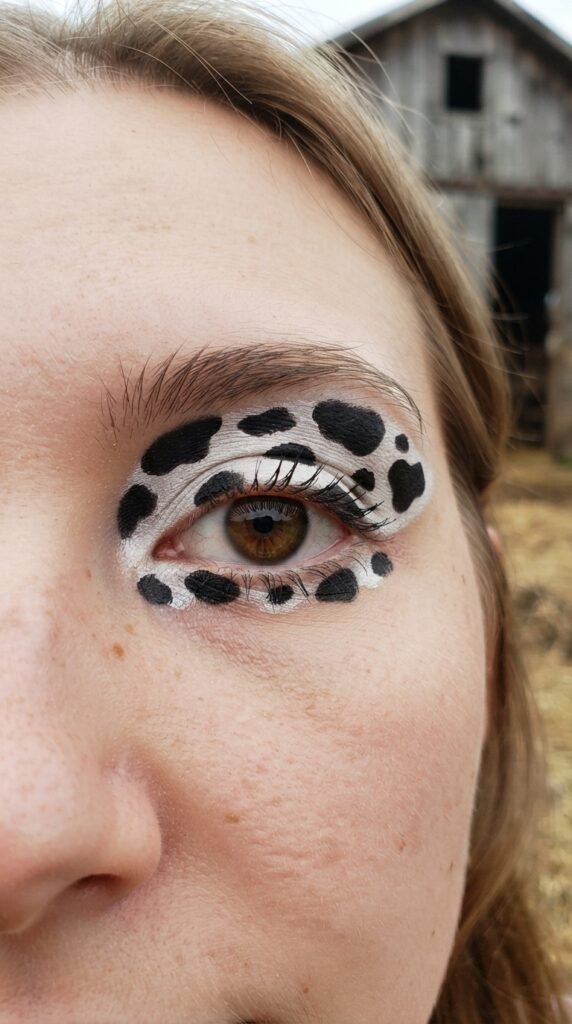 Classic Black and White Cow Print Eye