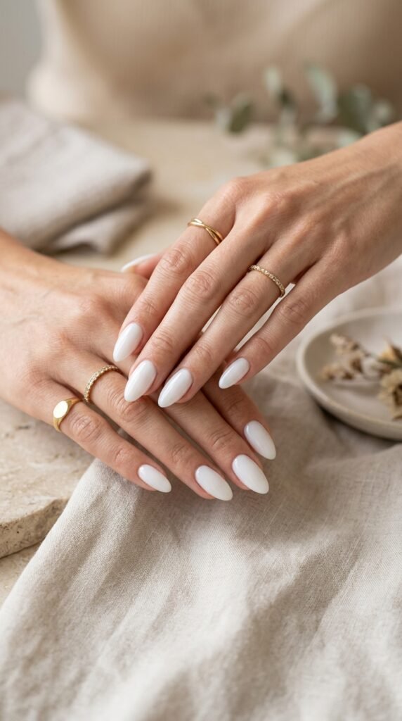 Classic-Glossy-White-Nails