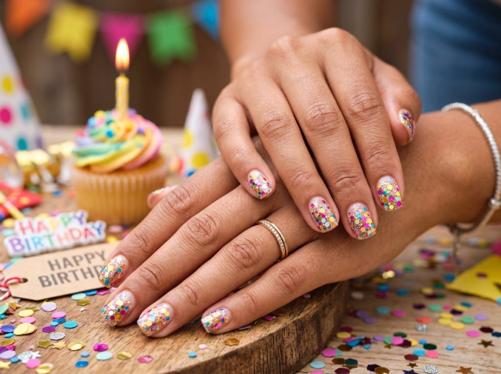 Confetti Birthday Nails