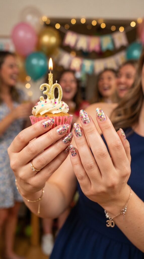 Confetti Birthday Nails