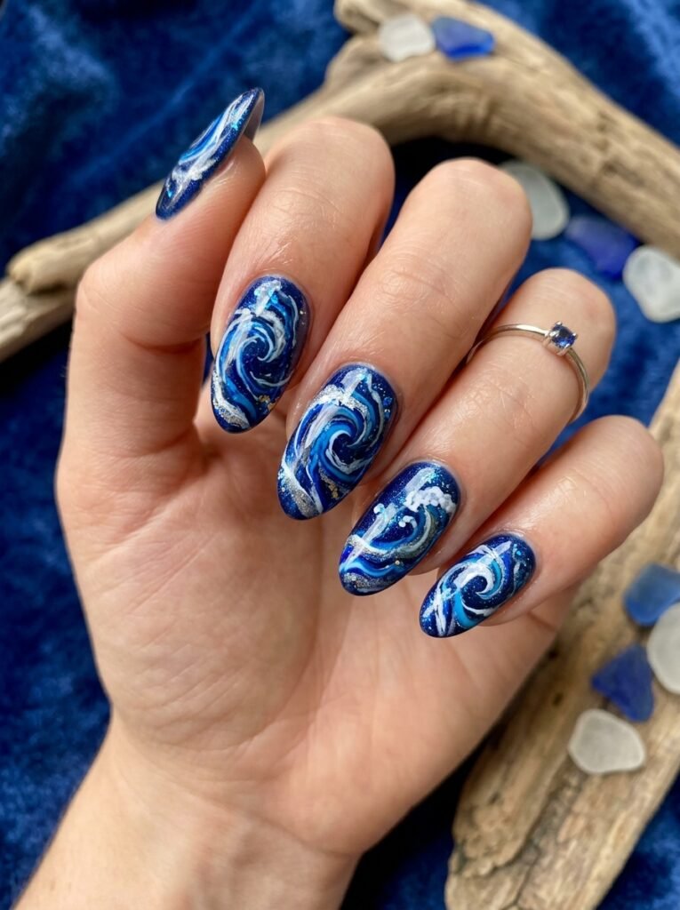 . Deep Blue Sea Wave Swirls