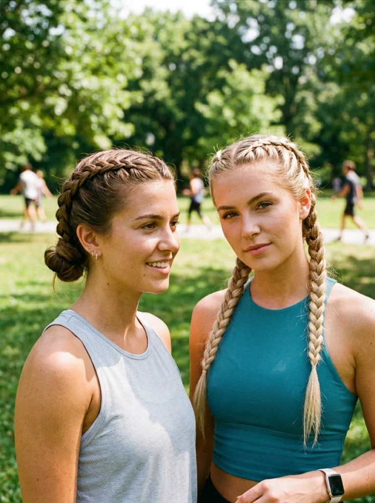 Double-Dutch-Braids-Sporty-Summer-Hairstyles 