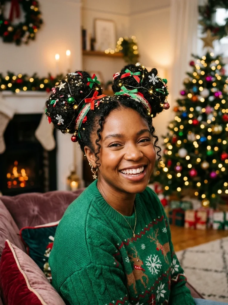  Double Festive Space Buns