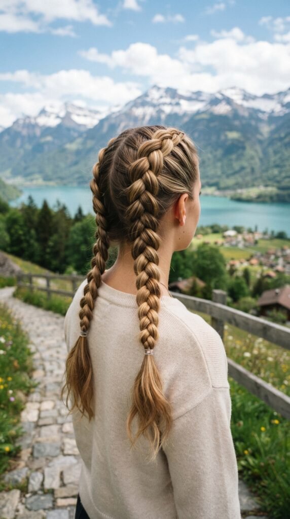 Dutch Double Braids Hairstyle